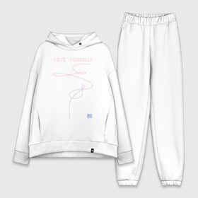 Женский костюм хлопок Oversize с принтом LOVE YOURSELF_3 в Петрозаводске,  |  | bangtan boys | bts | бантаны | бтс