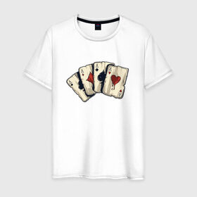 Мужская футболка хлопок с принтом Старые карты в Петрозаводске, 100% хлопок | прямой крой, круглый вырез горловины, длина до линии бедер, слегка спущенное плечо. | cards | карты