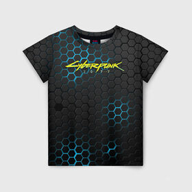 Детская футболка 3D с принтом CYBERPUNK 2077 (НА СПИНЕ) в Петрозаводске, 100% гипоаллергенный полиэфир | прямой крой, круглый вырез горловины, длина до линии бедер, чуть спущенное плечо, ткань немного тянется | 2019 | cd project red | cyberpunk 2077 | future | hack | night city | samurai | sci fi | андроиды | безумие | броня | будущее | город ночи | киберпанк 2077 | логотип | роботы | самураи | текстура | фантастика | цифры