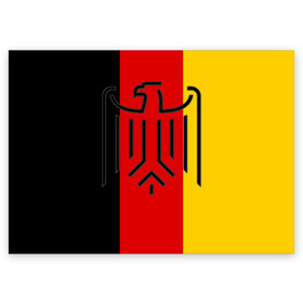 Поздравительная открытка с принтом German eagle в Петрозаводске, 100% бумага | плотность бумаги 280 г/м2, матовая, на обратной стороне линовка и место для марки
 | герб | германский | немецкий | орел | флаг