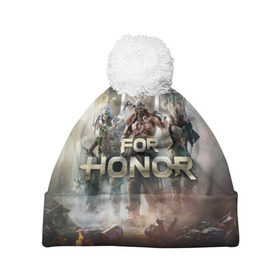 Шапка 3D c помпоном с принтом For Honor в Петрозаводске, 100% полиэстер | универсальный размер, печать по всей поверхности изделия | and | hack | slash | викинг | за честь | игра | оружие | рыцарь | самурай | стратегия | файтинг