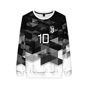 Женский свитшот 3D с принтом JUVE 10 DYBALA в Петрозаводске, 100% полиэстер с мягким внутренним слоем | круглый вырез горловины, мягкая резинка на манжетах и поясе, свободная посадка по фигуре | fc | football | football club | juventus | sport | спорт | спортивные | униформа | фирменные цвета | фк | футбол | футбольный клуб | ювентус