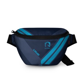 Поясная сумка 3D с принтом TEAM LIQUID E-SPORT в Петрозаводске, 100% полиэстер | плотная ткань, ремень с регулируемой длиной, внутри несколько карманов для мелочей, основное отделение и карман с обратной стороны сумки застегиваются на молнию | 2019 | blue | cybersport | esport | liquid | logo | pro league | team | team liquid | киберспорт | логотип | тим ликвид | фирменные цвета