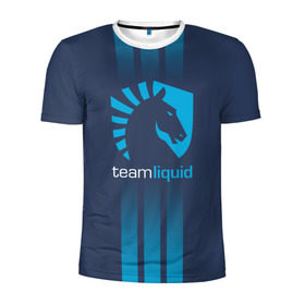 Мужская футболка 3D спортивная с принтом TEAM LIQUID E-SPORT в Петрозаводске, 100% полиэстер с улучшенными характеристиками | приталенный силуэт, круглая горловина, широкие плечи, сужается к линии бедра | 2019 | blue | cybersport | esport | liquid | logo | pro league | team | team liquid | киберспорт | логотип | тим ликвид | фирменные цвета