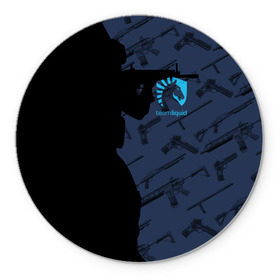Коврик для мышки круглый с принтом TEAM LIQUID E-SPORT CS GO в Петрозаводске, резина и полиэстер | круглая форма, изображение наносится на всю лицевую часть | 2019 | blue | cs go | cybersport | esport | liquid | logo | pro league | team | team liquid | киберспорт | логотип | тим ликвид | фирменные цвета