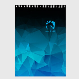 Скетчбук с принтом TEAM LIQUID E-SPORT в Петрозаводске, 100% бумага
 | 48 листов, плотность листов — 100 г/м2, плотность картонной обложки — 250 г/м2. Листы скреплены сверху удобной пружинной спиралью | 2019 | blue | cybersport | esport | liquid | logo | pro league | team | team liquid | киберспорт | логотип | тим ликвид | фирменные цвета