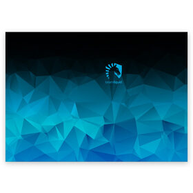 Поздравительная открытка с принтом TEAM LIQUID E-SPORT в Петрозаводске, 100% бумага | плотность бумаги 280 г/м2, матовая, на обратной стороне линовка и место для марки
 | 2019 | blue | cybersport | esport | liquid | logo | pro league | team | team liquid | киберспорт | логотип | тим ликвид | фирменные цвета