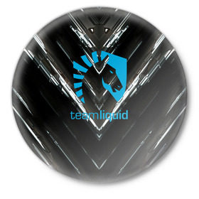 Значок с принтом TEAM LIQUID E-SPORT в Петрозаводске,  металл | круглая форма, металлическая застежка в виде булавки | Тематика изображения на принте: 