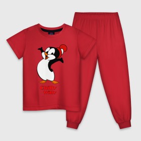 Детская пижама хлопок с принтом Chilly Willy в Петрозаводске, 100% хлопок |  брюки и футболка прямого кроя, без карманов, на брюках мягкая резинка на поясе и по низу штанин
 | Тематика изображения на принте: 
