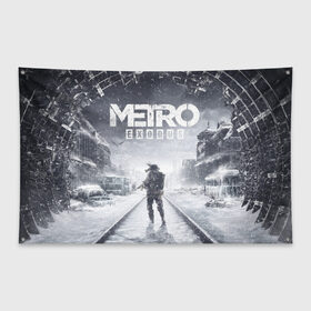 Флаг-баннер с принтом Metro Exodus Артём в Петрозаводске, 100% полиэстер | размер 67 х 109 см, плотность ткани — 95 г/м2; по краям флага есть четыре люверса для крепления | 4a games | deep silver | metro | метро