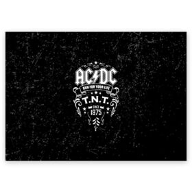 Поздравительная открытка с принтом AC/DC run for your life в Петрозаводске, 100% бумага | плотность бумаги 280 г/м2, матовая, на обратной стороне линовка и место для марки
 | Тематика изображения на принте: ac dc | acdc | acdc ас дс | австралийская | ангус янг | асдс | блюз | группа | крис слэйд | метал | молния | музыка | музыканты | певцы | рок | рок н ролл | стиви янг | хард | хардрок | эксл роуз