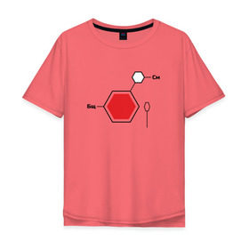 Мужская футболка хлопок Oversize с принтом Сметанат борщу в Петрозаводске, 100% хлопок | свободный крой, круглый ворот, “спинка” длиннее передней части | борщ | еда | сметана | формула | химия