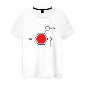 Мужская футболка хлопок с принтом Сметанат борщу в Петрозаводске, 100% хлопок | прямой крой, круглый вырез горловины, длина до линии бедер, слегка спущенное плечо. | борщ | еда | сметана | формула | химия