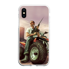 Чехол для iPhone XS Max матовый с принтом Grand Theft Auto в Петрозаводске, Силикон | Область печати: задняя сторона чехла, без боковых панелей | action | adventure | герой | гта | лос анджелес | лос сантос | мир | открытый | полет | сан андреас | сила | стрельба