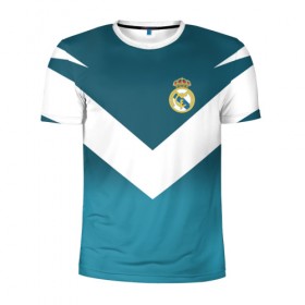 Мужская футболка 3D спортивная с принтом Real Madrid 2018 New #2 в Петрозаводске, 100% полиэстер с улучшенными характеристиками | приталенный силуэт, круглая горловина, широкие плечи, сужается к линии бедра | 