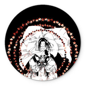 Коврик круглый с принтом Хао Асакура в Петрозаводске, резина и полиэстер | круглая форма, изображение наносится на всю лицевую часть | shaman king | зик | король шаманов | манга | шаман кинг