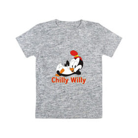 Детская футболка хлопок с принтом Chilly Willy в Петрозаводске, 100% хлопок | круглый вырез горловины, полуприлегающий силуэт, длина до линии бедер | chilly | chilly willy | арт | животные | милые | мультфильмы | пингвины | чилли вилли
