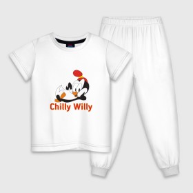 Детская пижама хлопок с принтом Chilly Willy в Петрозаводске, 100% хлопок |  брюки и футболка прямого кроя, без карманов, на брюках мягкая резинка на поясе и по низу штанин
 | chilly | chilly willy | арт | животные | милые | мультфильмы | пингвины | чилли вилли