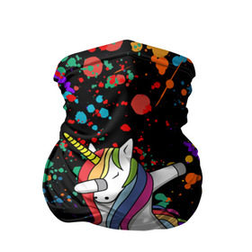 Бандана-труба 3D с принтом ЕДИНОРОГ РАДУГА (ЧЕРНЫЙ) в Петрозаводске, 100% полиэстер, ткань с особыми свойствами — Activecool | плотность 150‒180 г/м2; хорошо тянется, но сохраняет форму | color | dab | pony | rainbow | unicornis dab | брызги | даб | единорог | единорог радуга | животные | краски | красочные | ляпистые | пони | радуга | цвета радуги