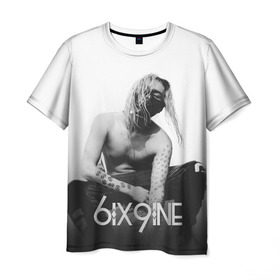 Мужская футболка 3D с принтом 6IX9INE в Петрозаводске, 100% полиэфир | прямой крой, круглый вырез горловины, длина до линии бедер | Тематика изображения на принте: 6ix9ine | sixnine | tekashi