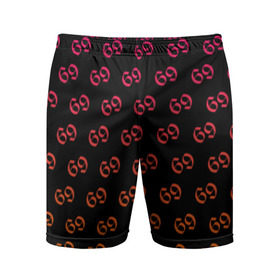 Мужские шорты 3D спортивные с принтом 69 pattern в Петрозаводске,  |  | Тематика изображения на принте: 6ix9ine | sixnine | tekashi