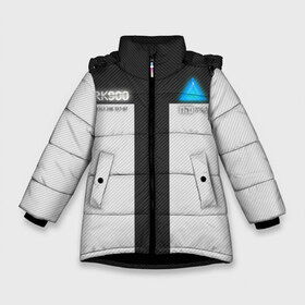 Зимняя куртка для девочек 3D с принтом Connor Detroit Become Human в Петрозаводске, ткань верха — 100% полиэстер; подклад — 100% полиэстер, утеплитель — 100% полиэстер. | длина ниже бедра, удлиненная спинка, воротник стойка и отстегивающийся капюшон. Есть боковые карманы с листочкой на кнопках, утяжки по низу изделия и внутренний карман на молнии. 

Предусмотрены светоотражающий принт на спинке, радужный светоотражающий элемент на пуллере молнии и на резинке для утяжки. | ai | android | connor | detroit become human | kara | markus | ps4 | rk 200 | rk 700 | rk 800 | rk 900 | андроиды | детектив | детроит:стать человеком | игра | игры | кара | коннор | конор | кэра | маркус | пиратs | роботы | эксклюзив