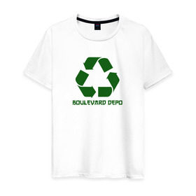 Мужская футболка хлопок с принтом Boulevard Depo в Петрозаводске, 100% хлопок | прямой крой, круглый вырез горловины, длина до линии бедер, слегка спущенное плечо. | bdepo | boulevard depo | артем шатохин | булевард депо