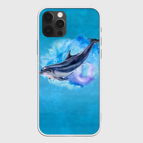 Чехол для iPhone 12 Pro Max с принтом Дельфин в Петрозаводске, Силикон |  | dolphin | акварель | дельфин | море | морские млекопитающие | океан | синий