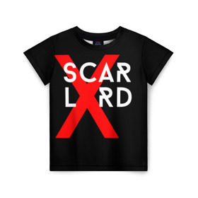 Детская футболка 3D с принтом scarlxrd_3 в Петрозаводске, 100% гипоаллергенный полиэфир | прямой крой, круглый вырез горловины, длина до линии бедер, чуть спущенное плечо, ткань немного тянется | scarlxrd | мариус