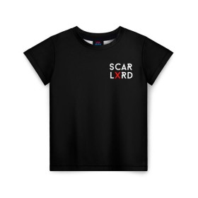 Детская футболка 3D с принтом scarlxrd в Петрозаводске, 100% гипоаллергенный полиэфир | прямой крой, круглый вырез горловины, длина до линии бедер, чуть спущенное плечо, ткань немного тянется | Тематика изображения на принте: scarlxrd | мариус