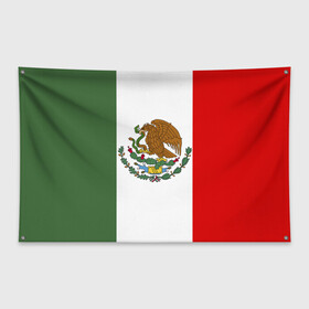 Флаг-баннер с принтом Мексика Чемпионат Мира в Петрозаводске, 100% полиэстер | размер 67 х 109 см, плотность ткани — 95 г/м2; по краям флага есть четыре люверса для крепления | mexico | бразилия | мексика | сборная мексики | футбол | чемпионат мира