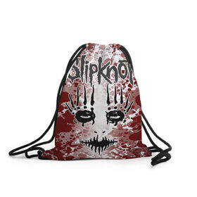 Рюкзак-мешок 3D с принтом Slipknot Joey Jordison в Петрозаводске, 100% полиэстер | плотность ткани — 200 г/м2, размер — 35 х 45 см; лямки — толстые шнурки, застежка на шнуровке, без карманов и подкладки | 