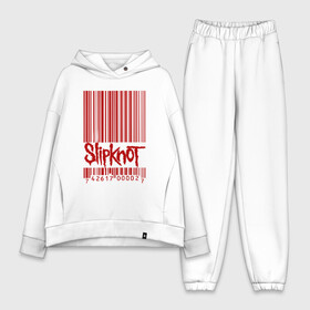 Женский костюм хлопок Oversize с принтом SlipKnot штрих код в Петрозаводске,  |  | Тематика изображения на принте: 1999 | got | slipknot. mad | группа | код | логотип | надпись | слипкнот | штрих | штрихкод | эмблема