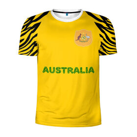 Мужская футболка 3D спортивная с принтом Australia в Петрозаводске, 100% полиэстер с улучшенными характеристиками | приталенный силуэт, круглая горловина, широкие плечи, сужается к линии бедра | 