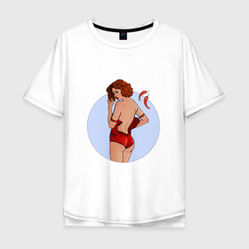 Мужская футболка хлопок Oversize с принтом Чили в Петрозаводске, 100% хлопок | свободный крой, круглый ворот, “спинка” длиннее передней части | белье | девушка | купальник | перец | чили. красный