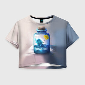 Женская футболка 3D укороченная с принтом DOTA 2 Morphling в Петрозаводске, 100% полиэстер | круглая горловина, длина футболки до линии талии, рукава с отворотами | Тематика изображения на принте: 