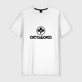 Мужская футболка премиум с принтом ARASAKA   CYBERPUNK 2077 в Петрозаводске, 92% хлопок, 8% лайкра | приталенный силуэт, круглый вырез ворота, длина до линии бедра, короткий рукав | 