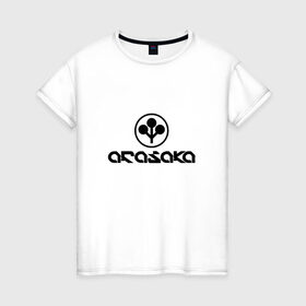 Женская футболка хлопок с принтом ARASAKA   CYBERPUNK 2077 в Петрозаводске, 100% хлопок | прямой крой, круглый вырез горловины, длина до линии бедер, слегка спущенное плечо | 