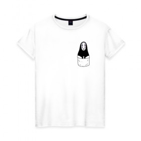 Женская футболка хлопок с принтом Унесённые призраками в Петрозаводске, 100% хлопок | прямой крой, круглый вырез горловины, длина до линии бедер, слегка спущенное плечо | Тематика изображения на принте: spirited away | миядзаки | хаяо