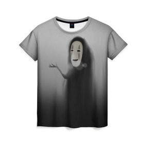 Женская футболка 3D с принтом Унесенные призраками в Петрозаводске, 100% полиэфир ( синтетическое хлопкоподобное полотно) | прямой крой, круглый вырез горловины, длина до линии бедер | spirited away | миядзаки | хаяо