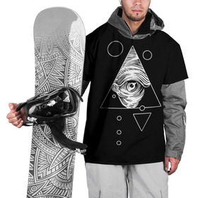 Накидка на куртку 3D с принтом Всевидящее око в Петрозаводске, 100% полиэстер |  | tattoo | в треугольнике | всевидящее око | всевидящий глаз | зрачок | пирамида | тату