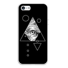 Чехол для iPhone 5/5S матовый с принтом Всевидящее око в Петрозаводске, Силикон | Область печати: задняя сторона чехла, без боковых панелей | tattoo | в треугольнике | всевидящее око | всевидящий глаз | зрачок | пирамида | тату