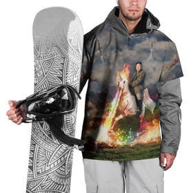 Накидка на куртку 3D с принтом Ким чен ын на Единороге в Петрозаводске, 100% полиэстер |  | 