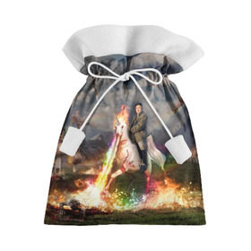 Подарочный 3D мешок с принтом Ким чен ын на Единороге в Петрозаводске, 100% полиэстер | Размер: 29*39 см | Тематика изображения на принте: 