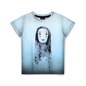 Детская футболка 3D с принтом Унесенные призраками в Петрозаводске, 100% гипоаллергенный полиэфир | прямой крой, круглый вырез горловины, длина до линии бедер, чуть спущенное плечо, ткань немного тянется | spirited away | миядзаки | хаяо