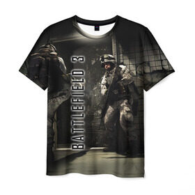 Мужская футболка 3D с принтом BATTLEFIELD 3 в Петрозаводске, 100% полиэфир | прямой крой, круглый вырез горловины, длина до линии бедер | battlefield | война | игры | оружия | поле битвы | солдат | спецназ | стратегия | тактика | танки | шутер