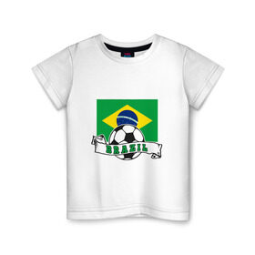 Детская футболка хлопок с принтом Футбол - Бразилия в Петрозаводске, 100% хлопок | круглый вырез горловины, полуприлегающий силуэт, длина до линии бедер | brasil | brazil | football | goal | neymar | sport | team | бразилия | гол | игрок | марсело | мяч | неймар | спорт | тренер | футбол | чемпион | чемпионат