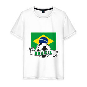 Мужская футболка хлопок с принтом Футбол - Бразилия в Петрозаводске, 100% хлопок | прямой крой, круглый вырез горловины, длина до линии бедер, слегка спущенное плечо. | brasil | brazil | football | goal | neymar | sport | team | бразилия | гол | игрок | марсело | мяч | неймар | спорт | тренер | футбол | чемпион | чемпионат