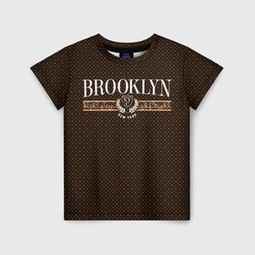 Детская футболка 3D с принтом Brooklyn в Петрозаводске, 100% гипоаллергенный полиэфир | прямой крой, круглый вырез горловины, длина до линии бедер, чуть спущенное плечо, ткань немного тянется | brooklyn | америка | бруклин | город бруклин | сша | узор | узоры