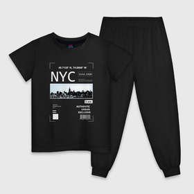 Детская пижама хлопок с принтом Нью Йорк в Петрозаводске, 100% хлопок |  брюки и футболка прямого кроя, без карманов, на брюках мягкая резинка на поясе и по низу штанин
 | new york | америка | надписи | надпись | нью йорк | с надписью | с надписями | сша | штаты